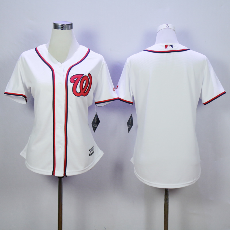 Women Washington Nationals Blank White MLB Jerseys->san francisco giants->MLB Jersey